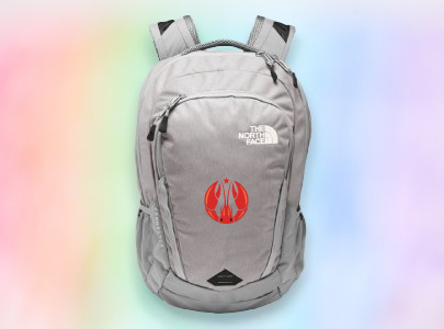 Custom imprinted North Face Backpack for Bangor, ME with a local business logo