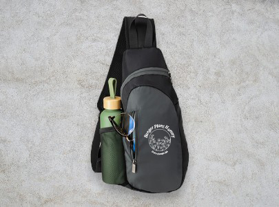 Custom imprinted Crossbody Backpack for Bangor, ME with a local business logo
