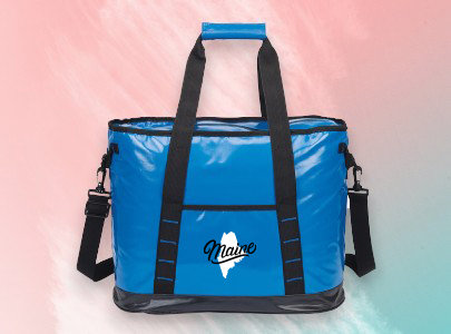 Custom imprinted Cooler Tote Bag for Bangor, ME with a local business logo