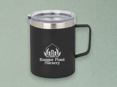 Custom imprinted Coffee Mug for Bangor, ME with a local business logo