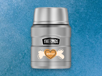 Custom imprinted Thermos Food Jar for Bangor, ME with a local business logo