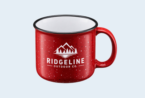 Custom imprinted Ceramic Mug for Bangor, ME with a local business logo