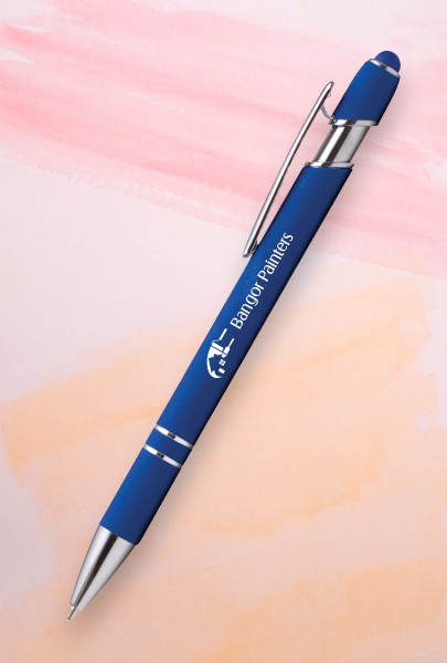 Custom imprinted Ellipse Softy Pen for Bangor, ME with a local business logo