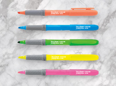 Custom imprinted BIC Grip Pen for Bangor, ME with a local business logo