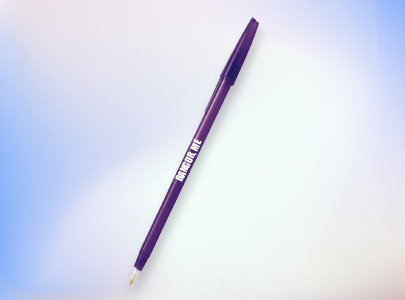Custom imprinted Translucent Stick Pen for Bangor, ME with a local business logo